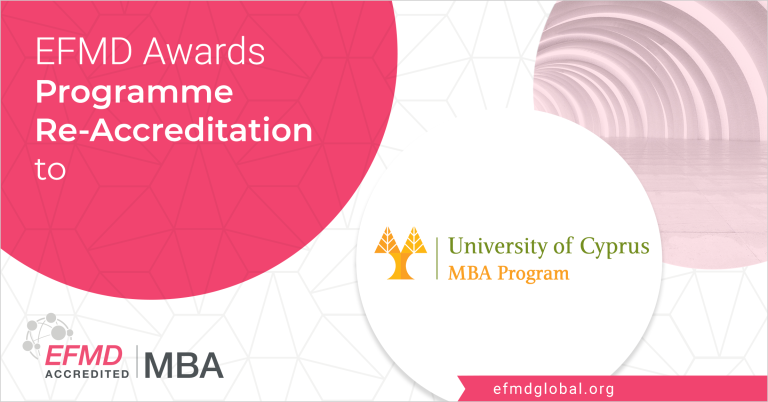 Ανανέωση διεθνούς διαπίστευσης EFMD για το Πρόγραμμα ΜΒΑ του Πανεπιστημίου Κύπρου